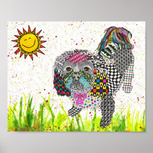 Poster de Tzu Shih 10"x8" joli et coloré