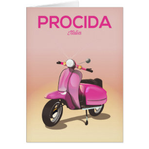 Poster de vacances pour scooter Procida Italie