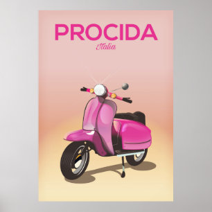 Poster de vacances pour scooter Procida Italie