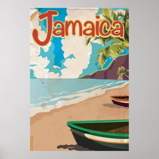 Poster de vacances vintage jamaïcain (Devant)