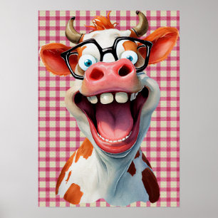 Poster de vache drôle avec téléchargement instanta