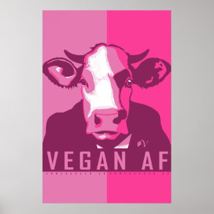 Poster de vaches rose Pop Art - Vega AF