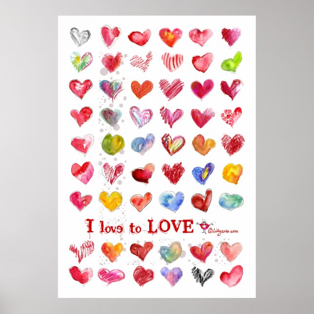 Poster de Valentine Love Hearts (Devant)