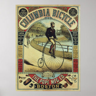 Poster de vélo Columbia Vintage Penny Farthing