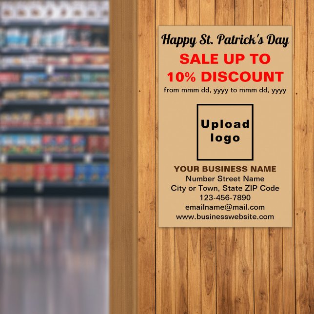 Poster de vente d'affaires léger Brown St. Patrick (Light brown St. Patrick's Day business sale poster)
