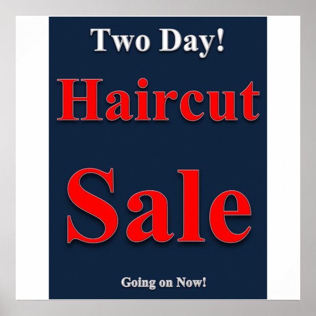 Poster de vente de coupure de cheveux de deux jour (Devant)