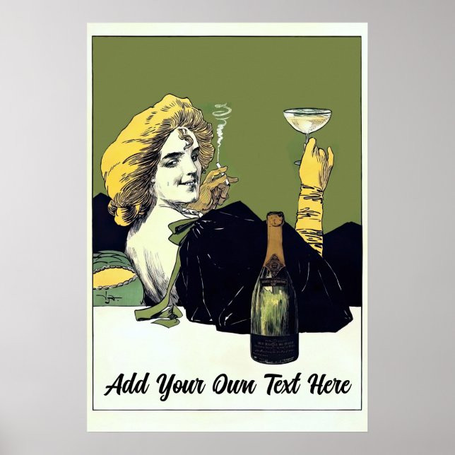Poster de vin personnalisé du XIXe siècle (Devant)