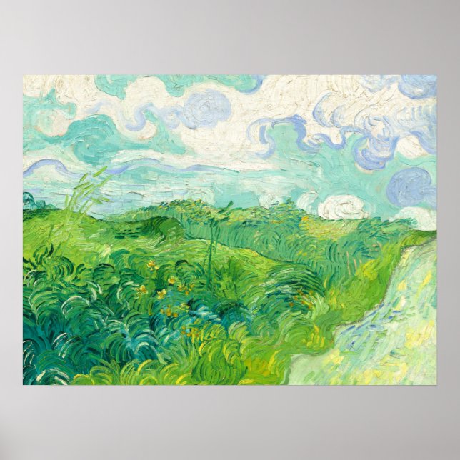 Poster de Vincent Van Gogh Green Wheatfield (Devant)