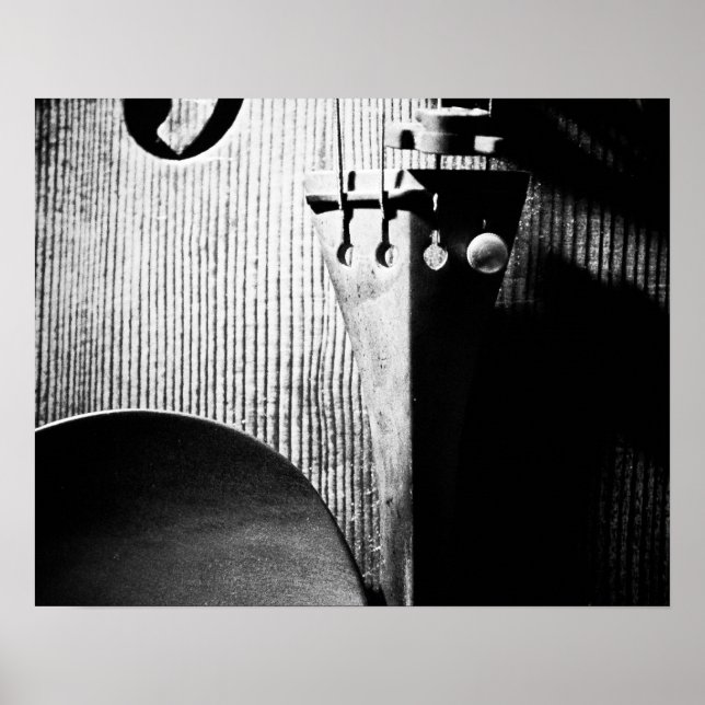 Poster de violon 20x16 - B/W (Devant)