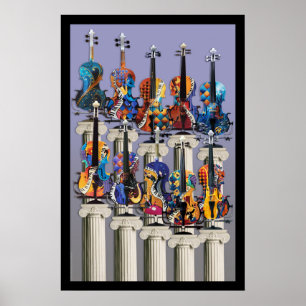 Poster de violon, Oeuvre murale de musique violon,
