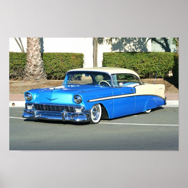 poster de voiture bleu classique (Devant)