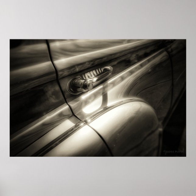 Poster de voiture classique en bois Imprimer (Devant)