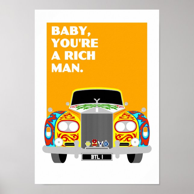 Poster de voiture Lennon Classic Painted Psychedel (Devant)