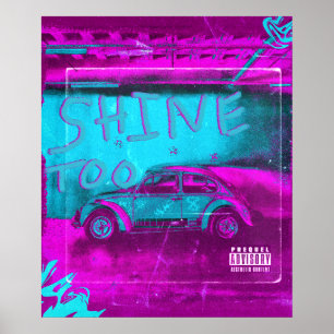 Poster de voiture Neon Shimmer - "Shine Too Bright