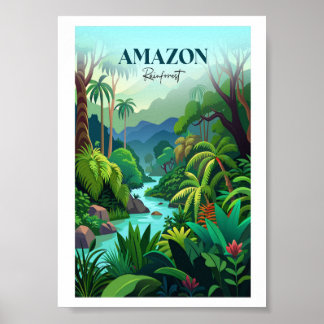 Poster de voyage Amazon Rainforest