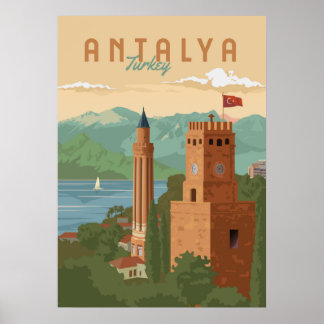 Poster de voyage Antalya Turquie