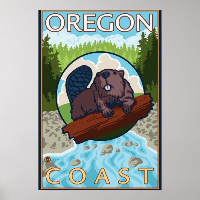 Poster de voyage Beaver & RiverCoastVintage (Devant)