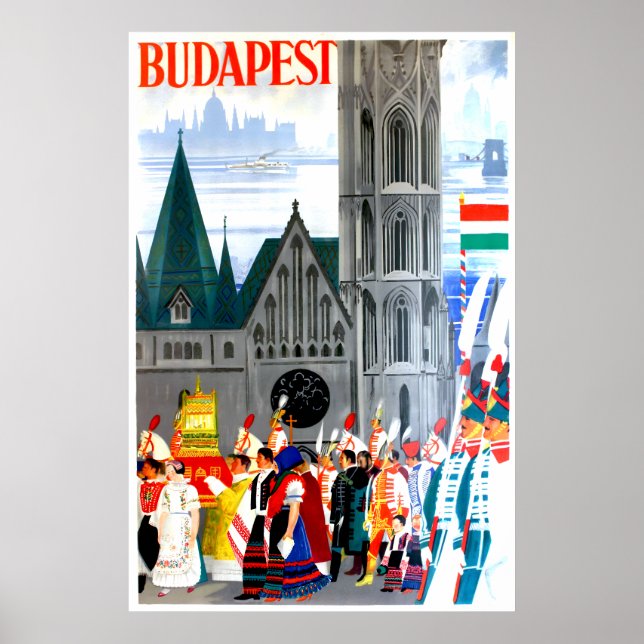Poster de voyage Budapest, Hongrie (Devant)