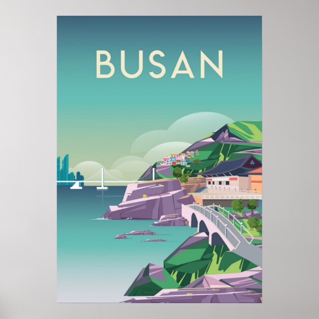 Poster de voyage Busan Corée du Sud (Devant)