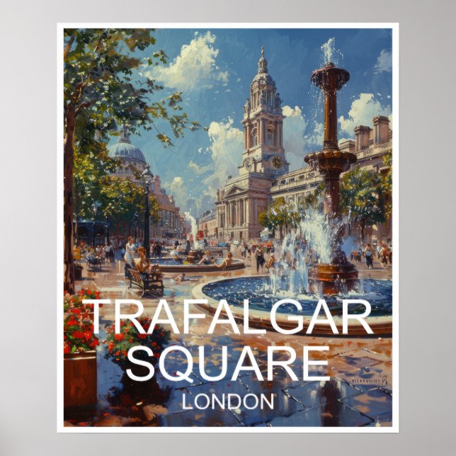 Poster de voyage Carré de London England Trafalgar (Devant)