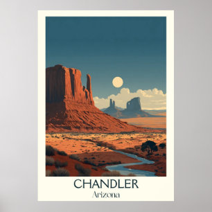 Poster de voyage Chandler Arizona Retro   Rouge vi