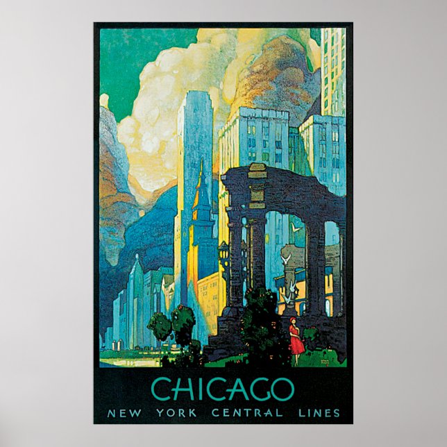 Poster de voyage de Chicago New York Central Lines (Devant)