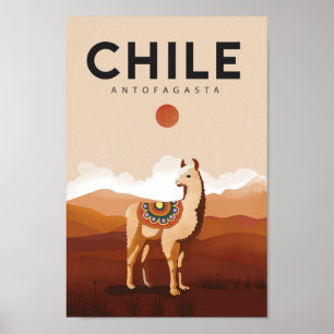 poster de voyage de Chili antofagasta