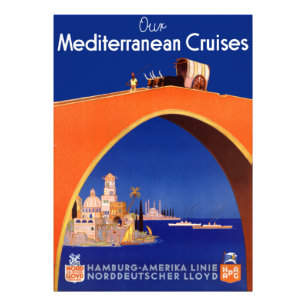 Poster de voyage de croisières vintage Méditerrané