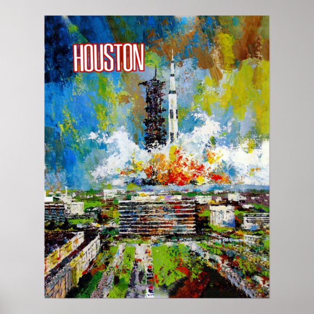 Poster de voyage de Houston, Texas (Devant)