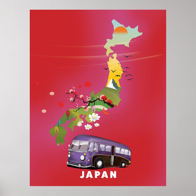 Poster de voyage de Japan Illustration. (Devant)