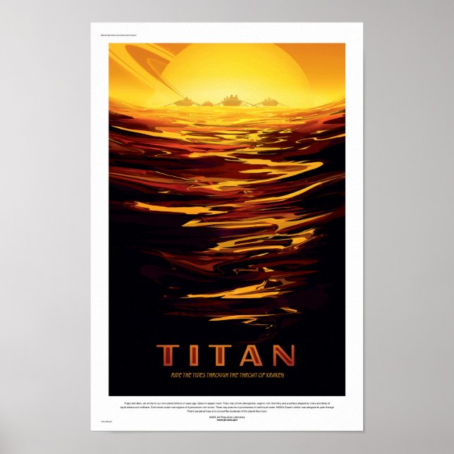 Poster de voyage de la NASA - Saturn's Moon Titan (Devant)