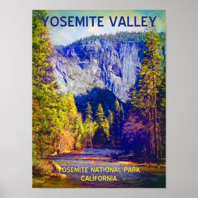 Poster de voyage de la vallée Yosemite (Devant)