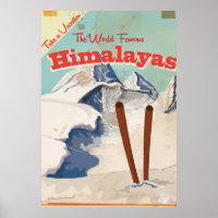 Poster de voyage de l'Himalaya vintage
