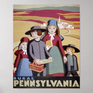 Poster de voyage de Pennsylvanie rurale