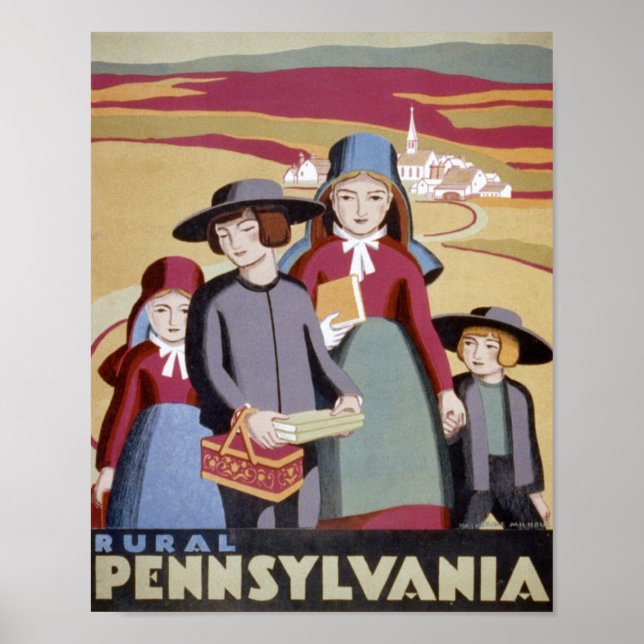 Poster de voyage de Pennsylvanie rurale (Devant)