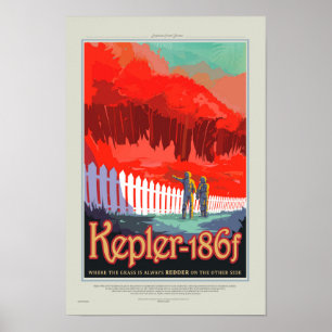 Poster de voyage de style rétro NASA - Kepler 186f