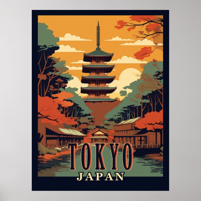 Poster de voyage de Tokyo, Japon (Devant)