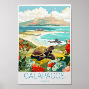 Poster de voyage des îles Galapagos