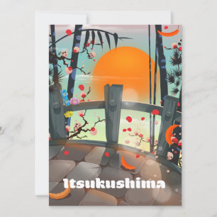 poster de voyage d'Itsukushima Japon