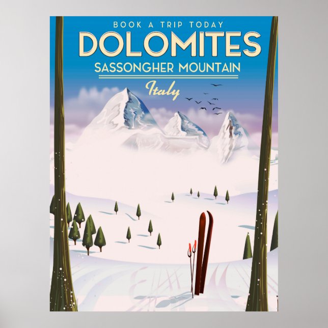 poster de voyage Dolomites Sassongher Mountain Ita (Devant)