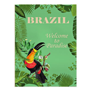 Poster de voyage du Brésil, Toucan,