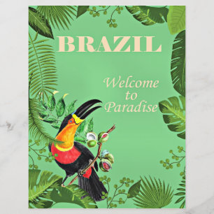 Poster de voyage du Brésil, Toucan,