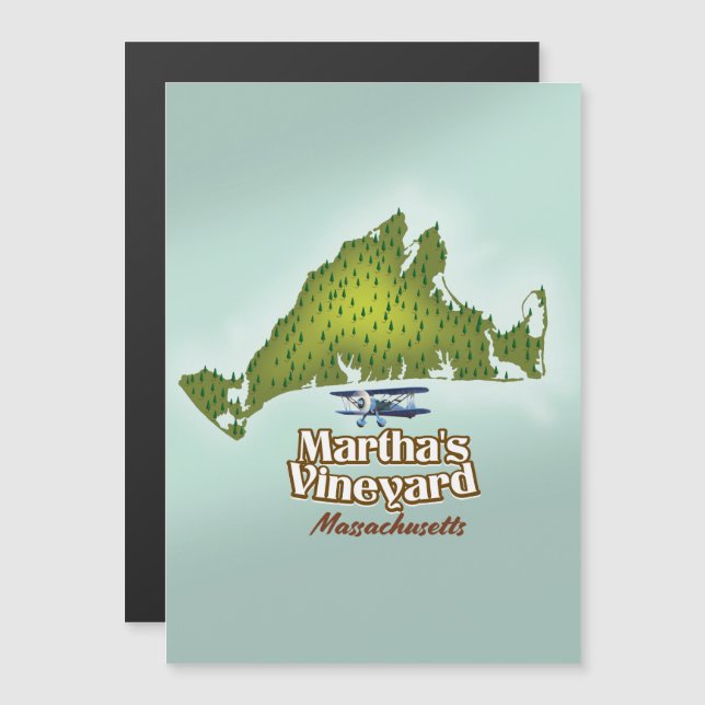 Poster de voyage du Massachusetts de Martha (Devant / Derrière)