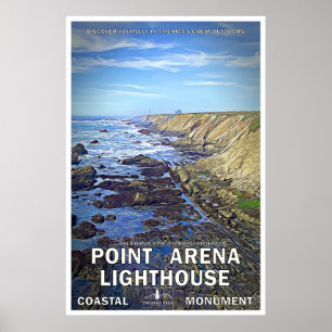 Poster de voyage du phare Point Arena 02
