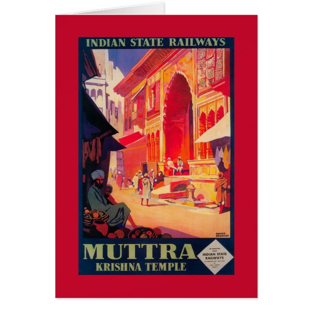 Poster de voyage du temple Muttra Krishna (Devant)