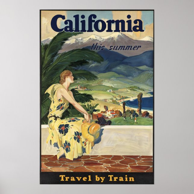 Poster de voyage en Amérique Vintage Californie (Devant)