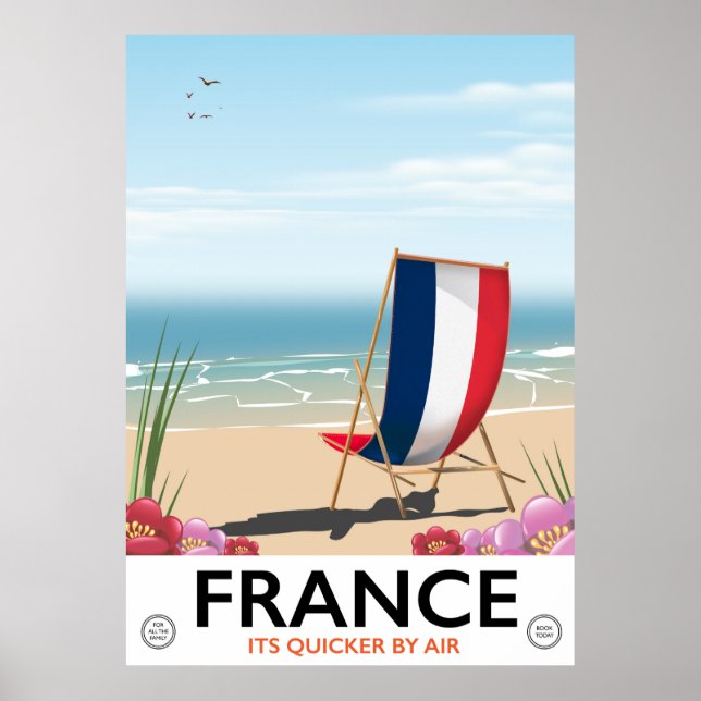 poster de voyage en bord de mer France (Devant)