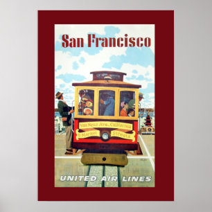 Poster de voyage en téléphérique de San Francisco 