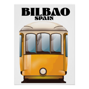 Poster de voyage en tramway Bilbao Espagne