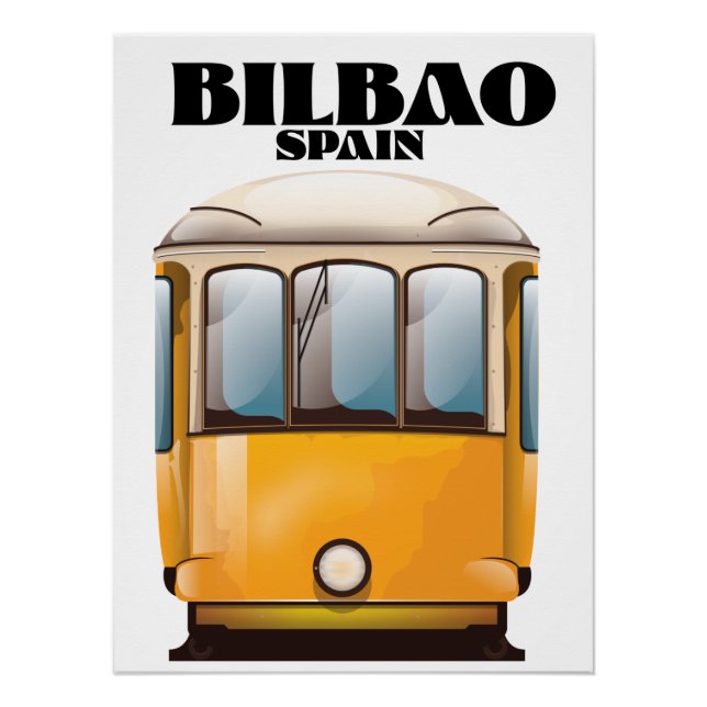 Poster de voyage en tramway Bilbao Espagne (Devant)